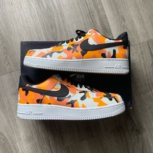 Nike Air Force 1 Orange Camo Size 8.5 Mens